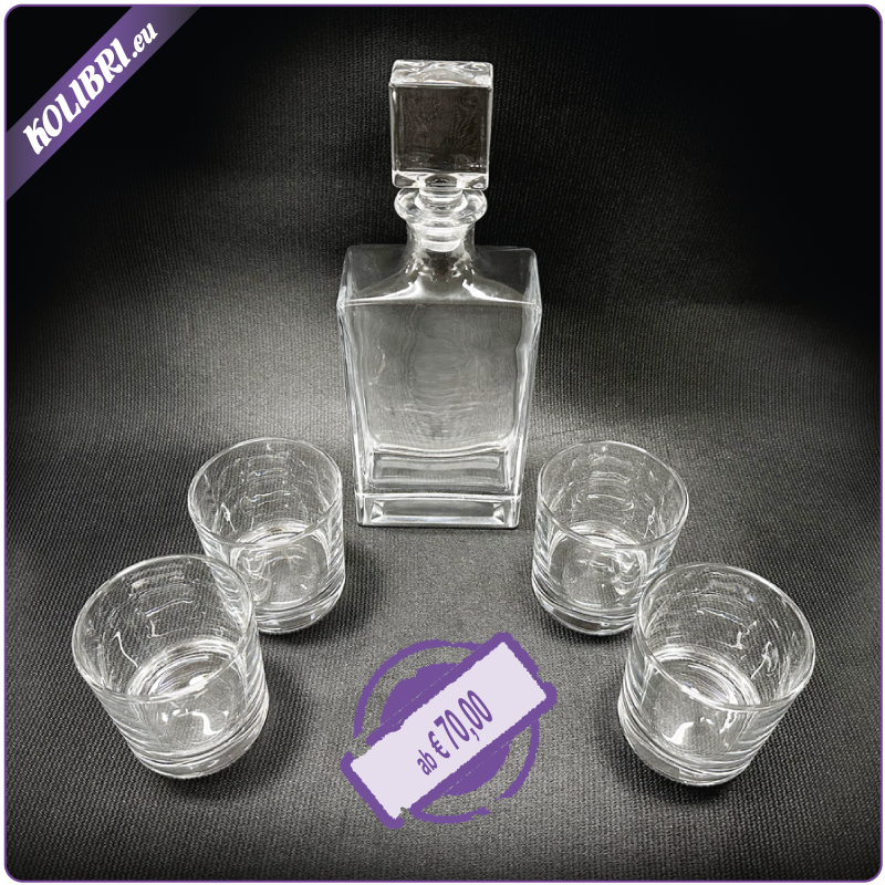 Personalisiertes Decanter-Set mit einer Karaffe und vier Gläsern