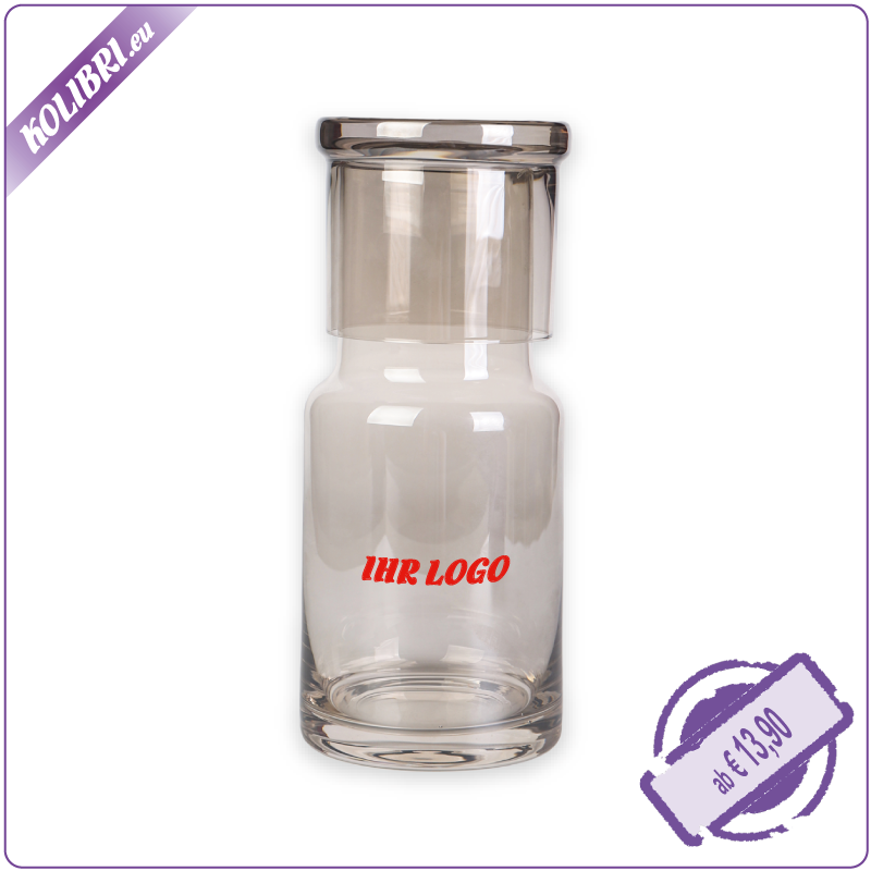 Set Glaskaraffe mit Glas, mundgeblasen, personalisiert,