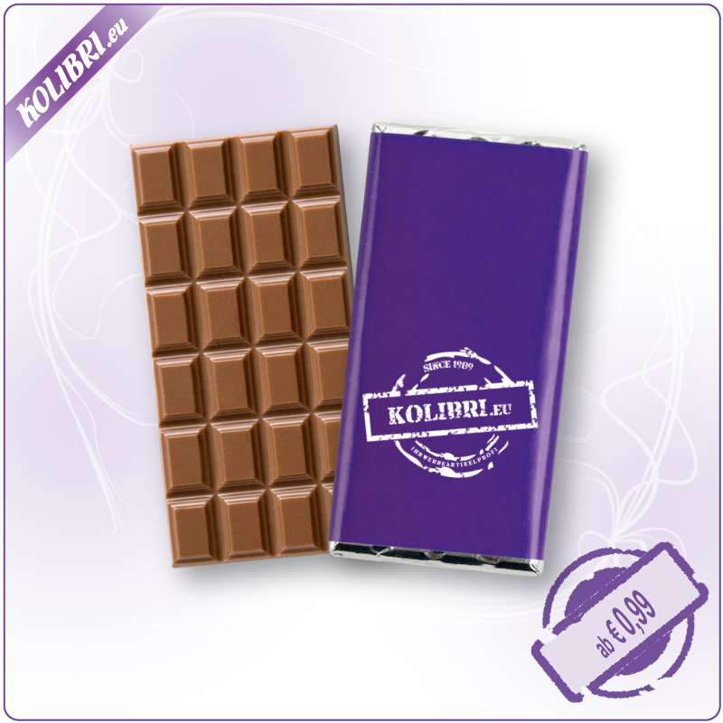 Mini-Schokobar aus belgischer Schokolade mit Logo, personalisiert, süßer Werbeträger für Kunden, Mitarbeiter, Messebesucher